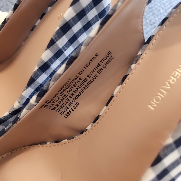 BCBGeneration blue Gingham bow pumps 6M - Picture 5 of 5